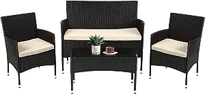 4 piece rattan patio